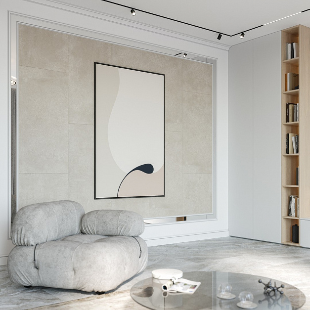 Плитка керамогранит Prime Ceramics Loft Light Grey 600х600 ректификат матовый (1,44 кв.м.) под бетон